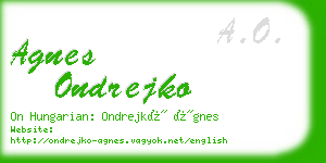 agnes ondrejko business card